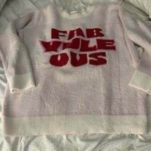 LuLaRoe Cream and Pink Fabulous Sweater